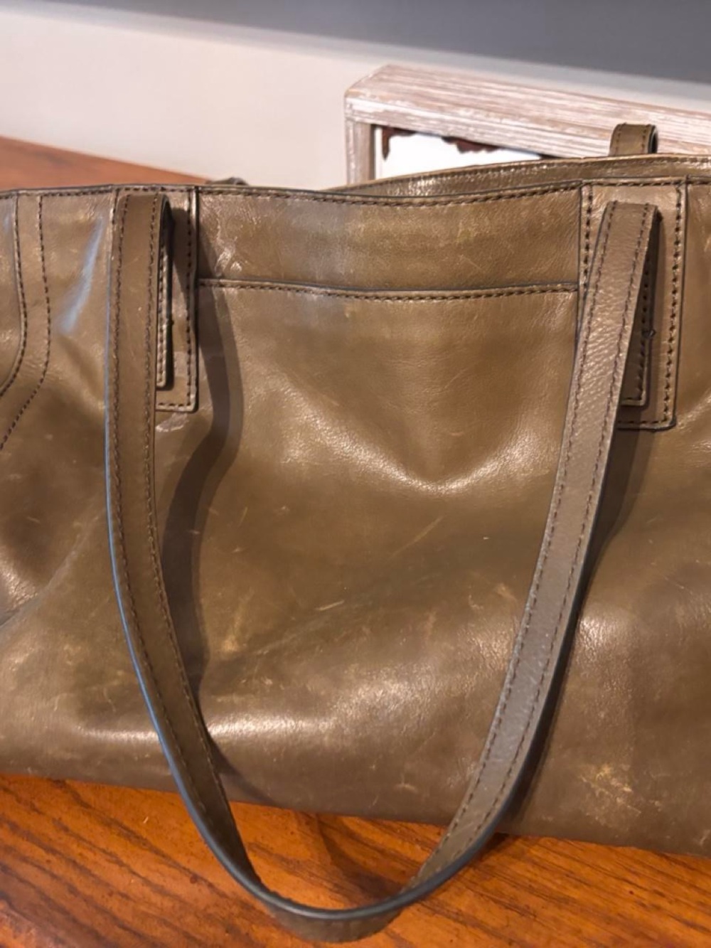 Fossil Olive Green Leather Shoulder Tote